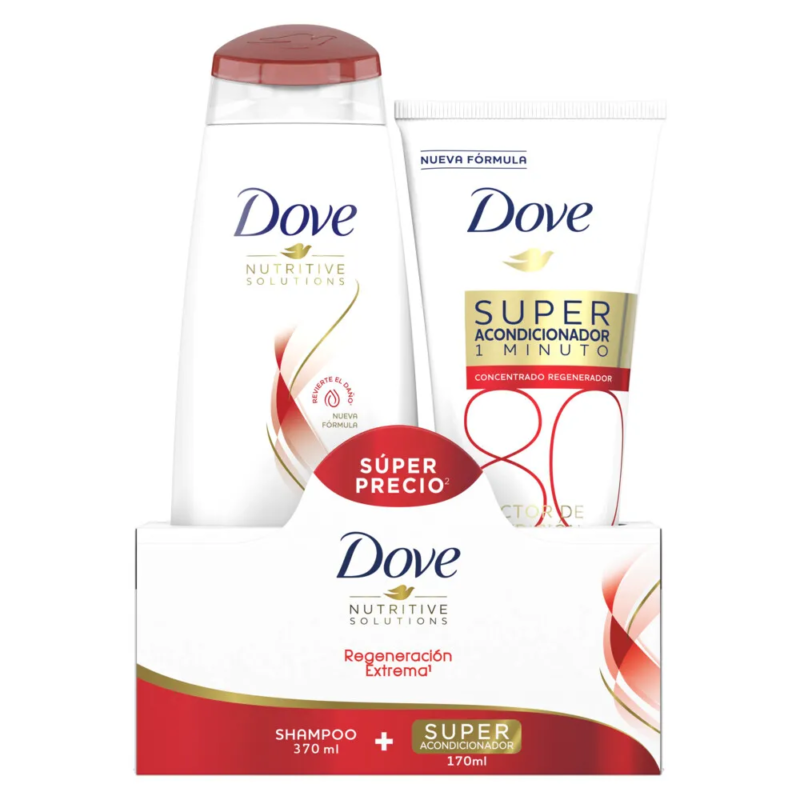 DOVE REGENIERACION EXTREMA  SHAMPOO + SUPER ACOND FRASCO 400+170 ML (UNILEVER)