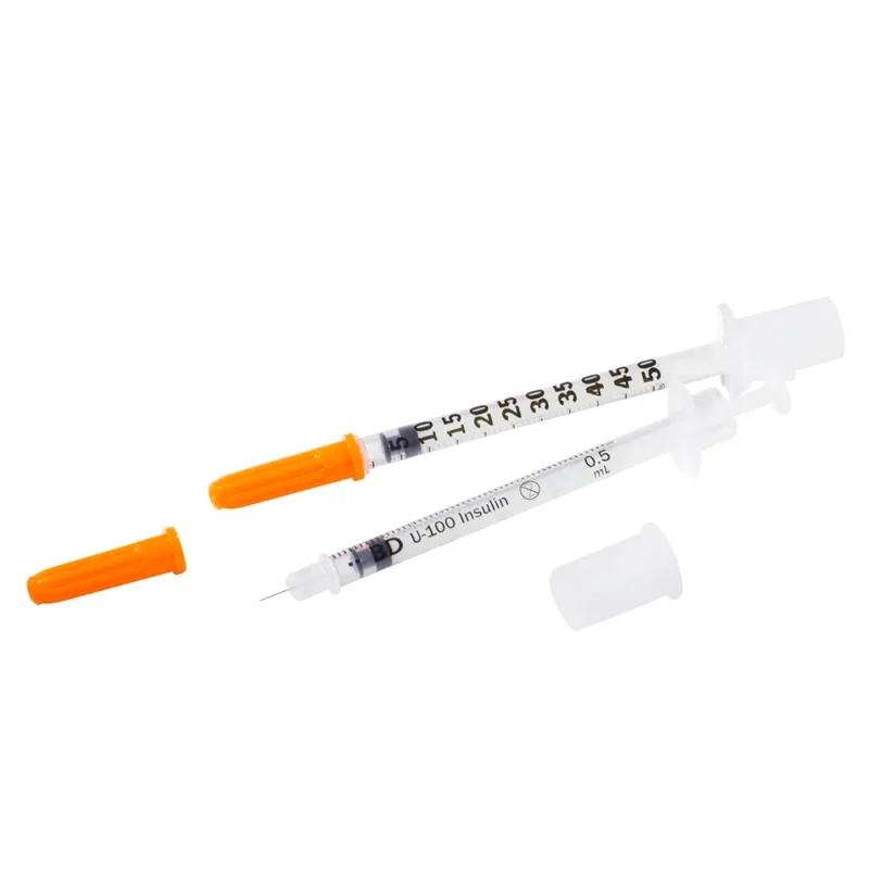 JERINGA INSULINA 0.5 ML O 50 UNIDADES BOLSA X 10 JERINGAS (BD)
