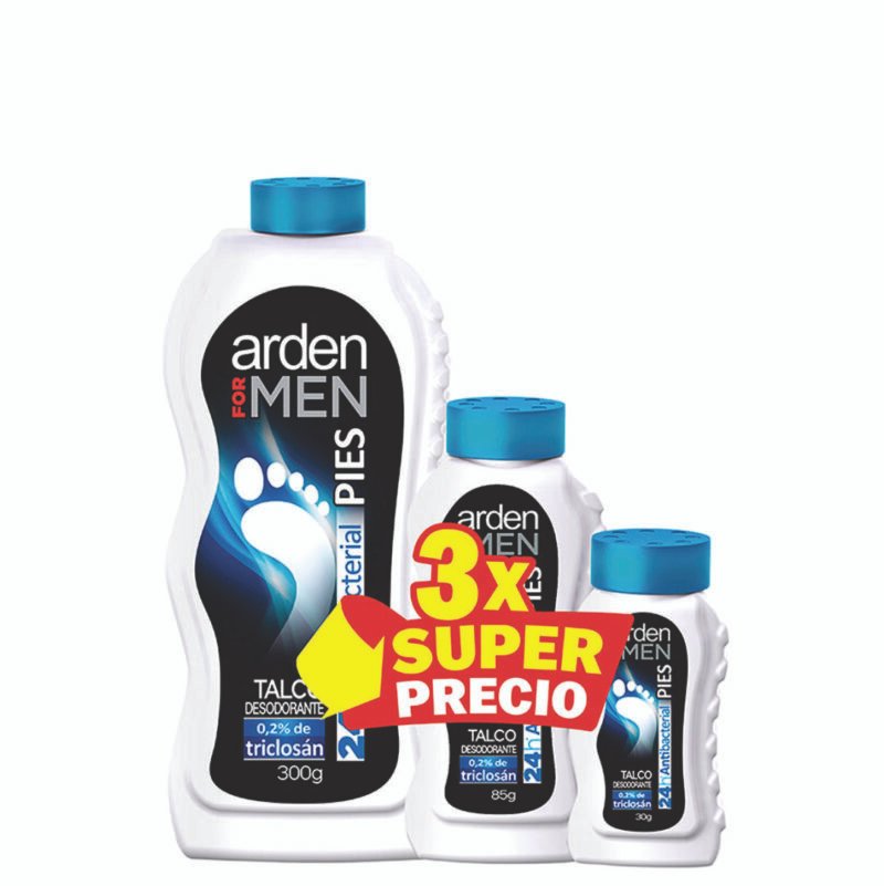 ARDEN MEN TALCO PIES ANTIBACTERIAL OFERTA TRIPACK (PREBEL)