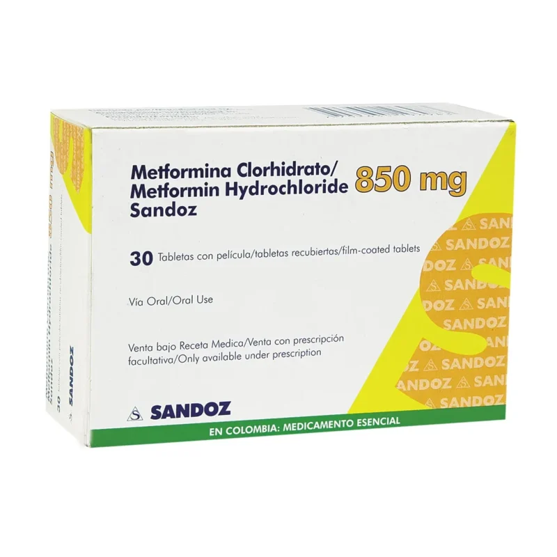 METFORMINA CLORHIDRATRO 850 MG (NOVARTIS) X 30 TABLETAS