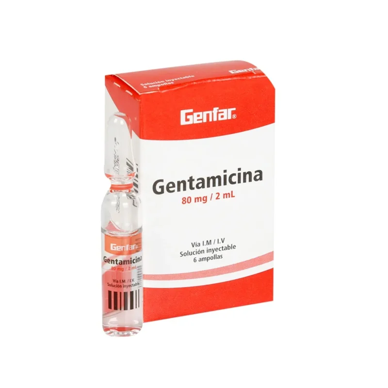 GENTAMICINA 80 MG CAJA X 6 AMPOLLAS 2 ML (GENFAR)