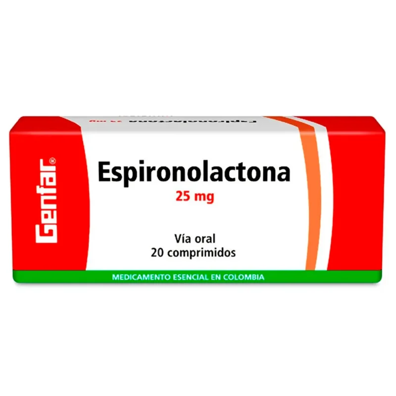 ESPIRONOLACTONA 25 MG CAJA X 20 TABLETAS (GENFAR)