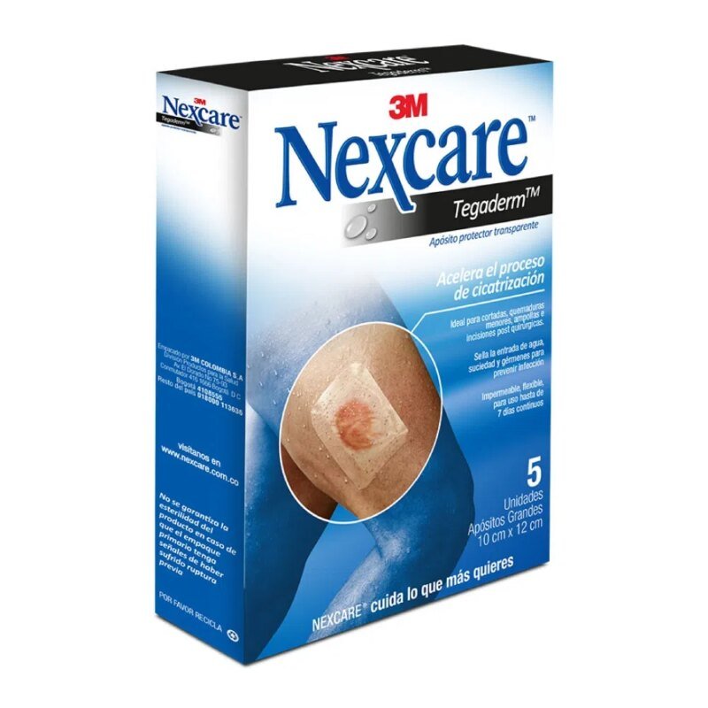 TEGADERM PARCHE TRANSPARENTE HERIDAS CAJA  X 5 PARCHES (NEXCARE)