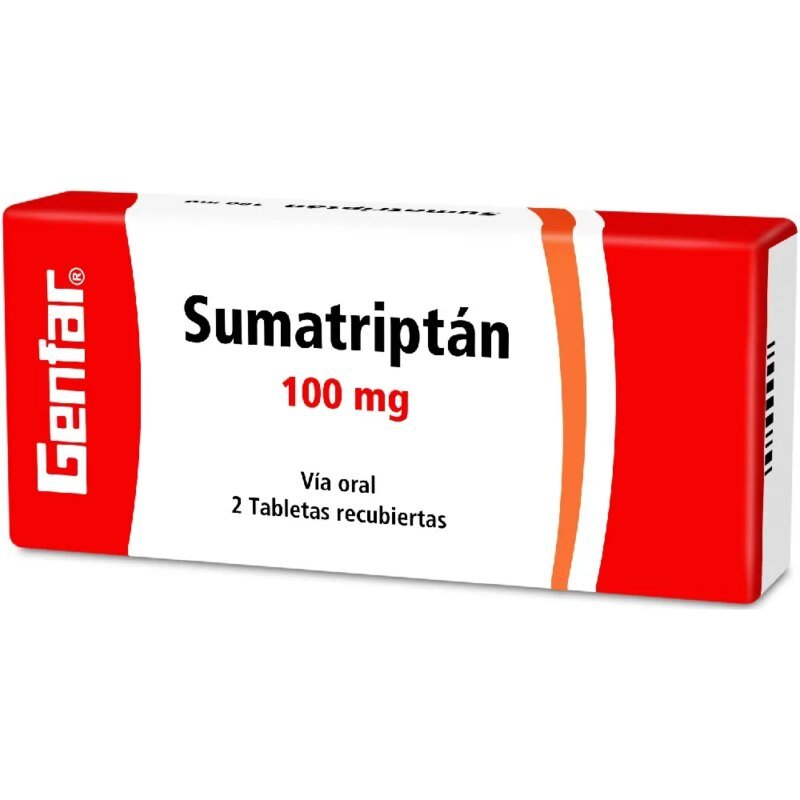 SUMATRIPTAN 100 MG CAJA X 2 TABLETAS (GENFAR)