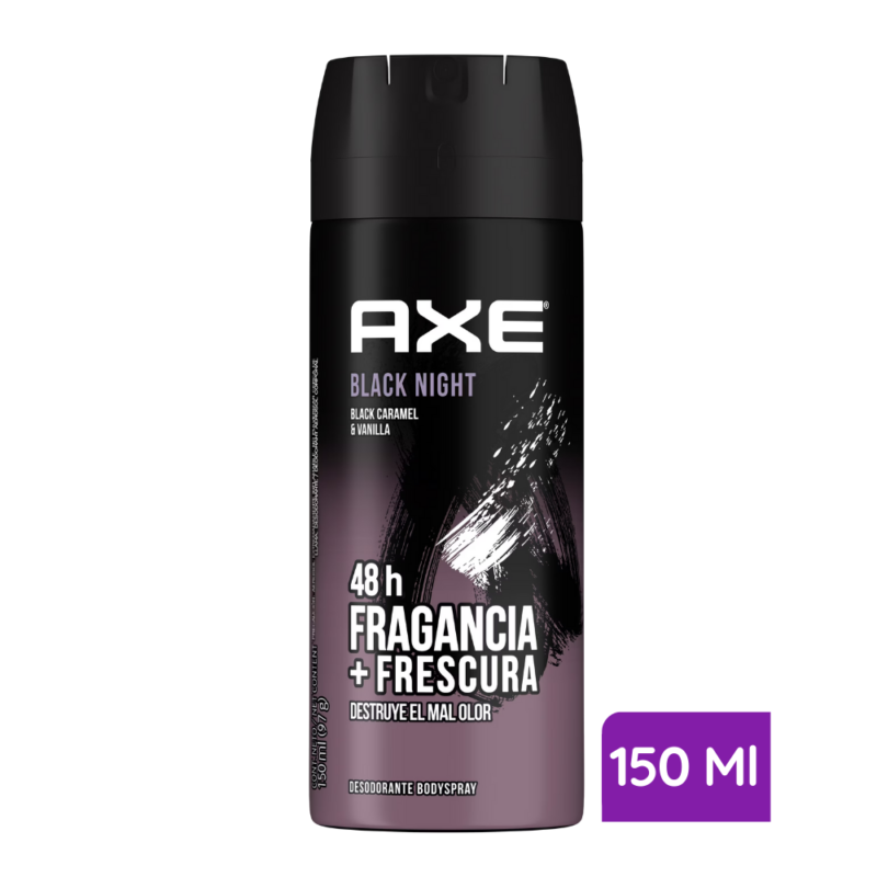 AXE BODY SPRAY BLACK  NIGHT DTE FRASCO X 150 ML (UNILEVER)