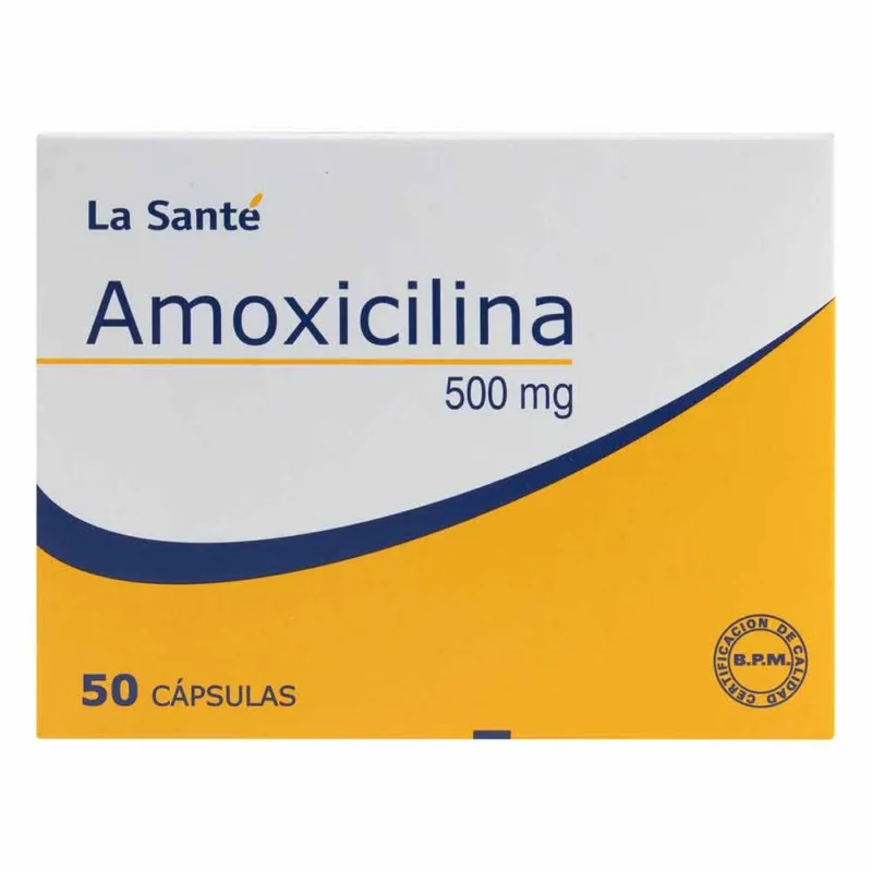 AMOXICILINA 500 MG CAJA X 50 CAPSULAS (LA SANTE)