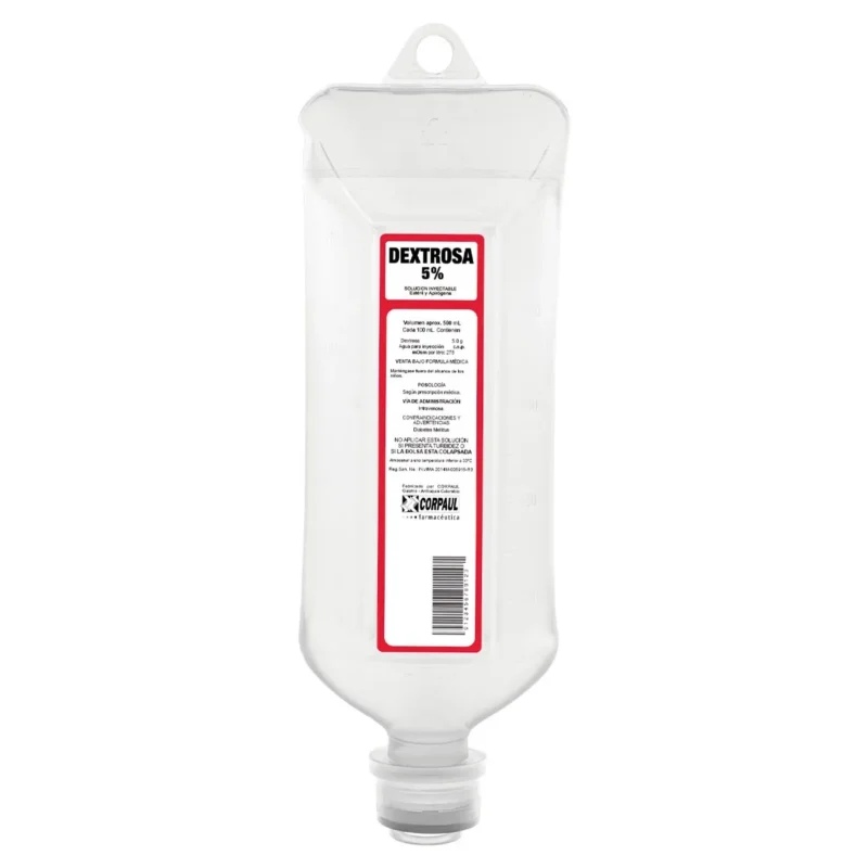 DEXTROSA 5  AGUA DESTILADA BOLSA X 500 ML (CORPAUL)