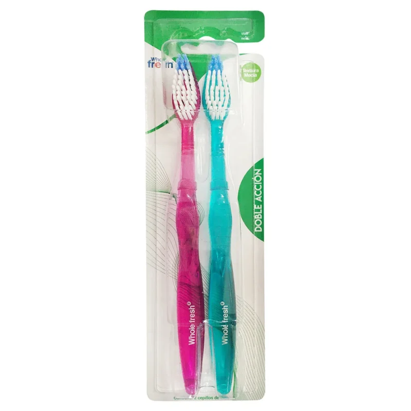 CEPILLO WHOLE FRESH DOBLE ACCION PAQUETE X 2 UNIDADES (ICOM)