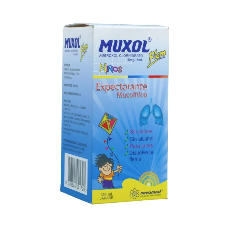 MUXOL FLEM NINOS JARABE FRASCO X 120 ML (NOVAMED)