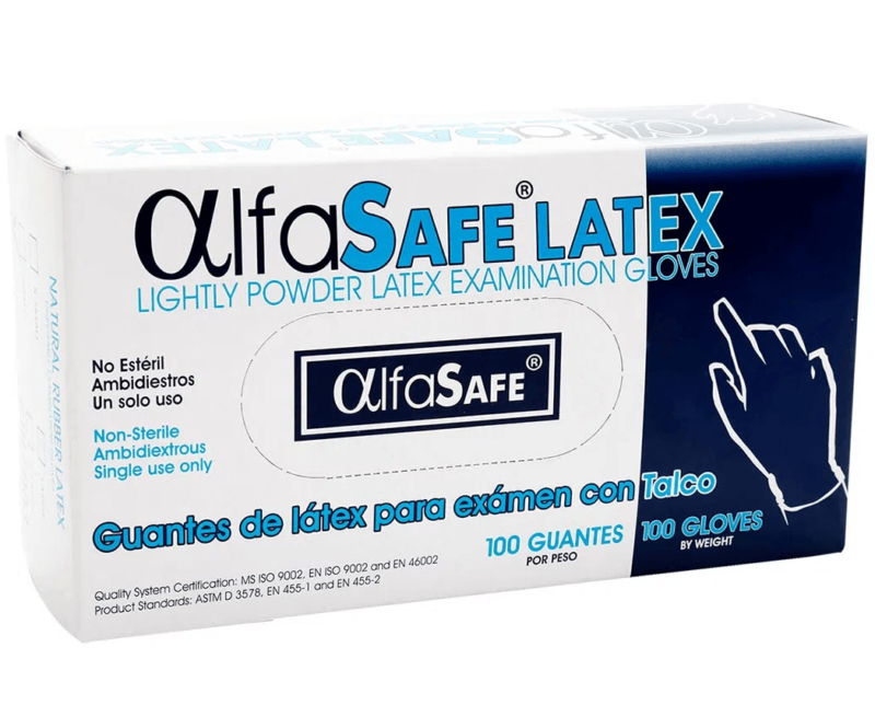 GUANTES CIRUGIA LATEX TALLA M CAJA  X 100 UNIDADES (ALFA)(PROTEXION)