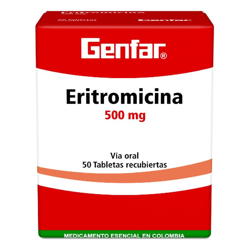 ERITROMICINA 500 MG CAJA X 50 TABLETAS (GENFAR)