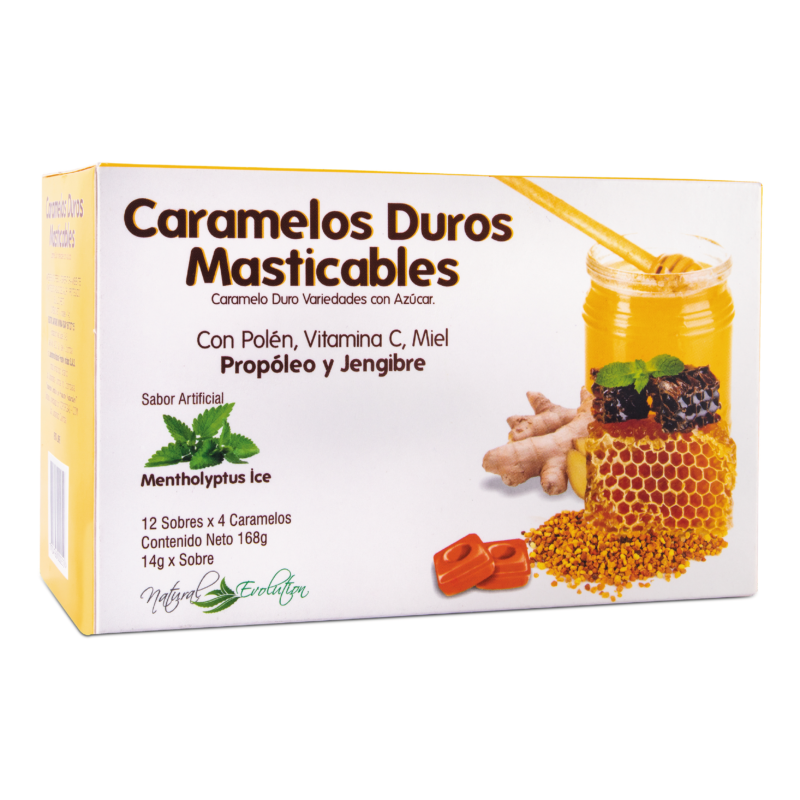 CARAMELOS DUROS MASTICABLES CAJA X 12 SOBRES (ICOM)