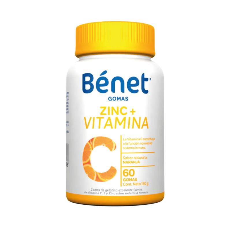 BENET VITAMINA C + ZINC FRASCO X 60 GOMAS (NUTRESA)