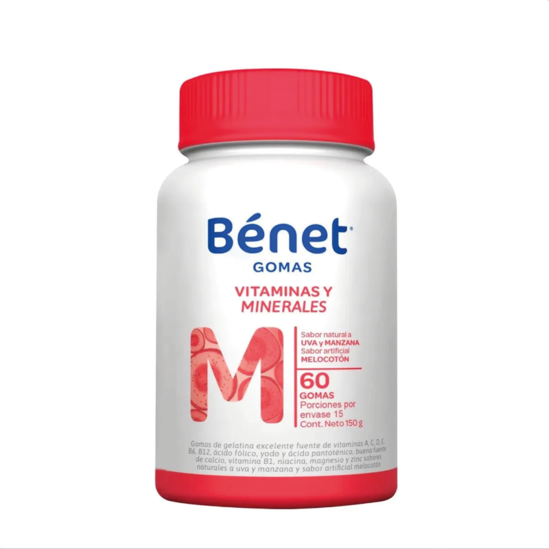 BENET VITAMINAS Y MINERALES FRASCO X 60 GOMAS (NUTRESA)
