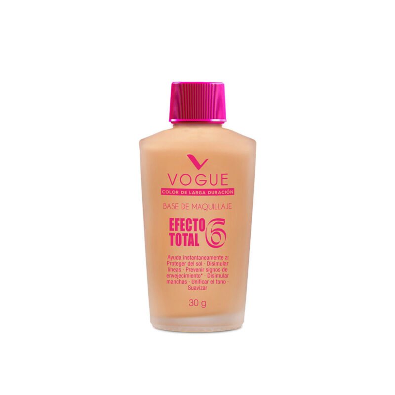 BASE MAQUILLAJE EFECTO TOTAL 6 AVELLANA FRASCO X 30 ML (VOGUE)
