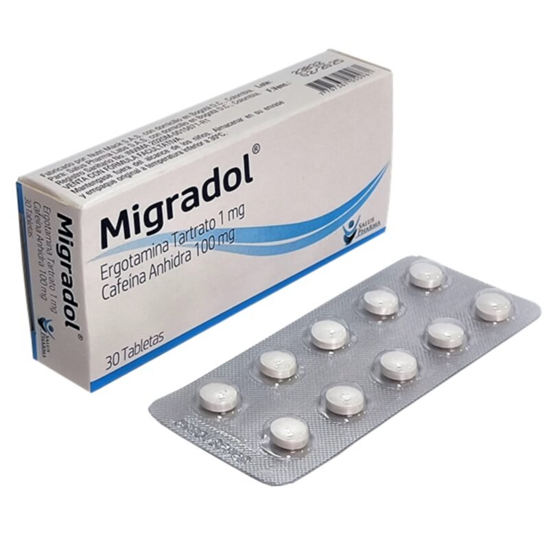ERGOTAMINA CAFEINA MIGRADOL CAJA X 100 TABLETAS (SALUS PHARMA)