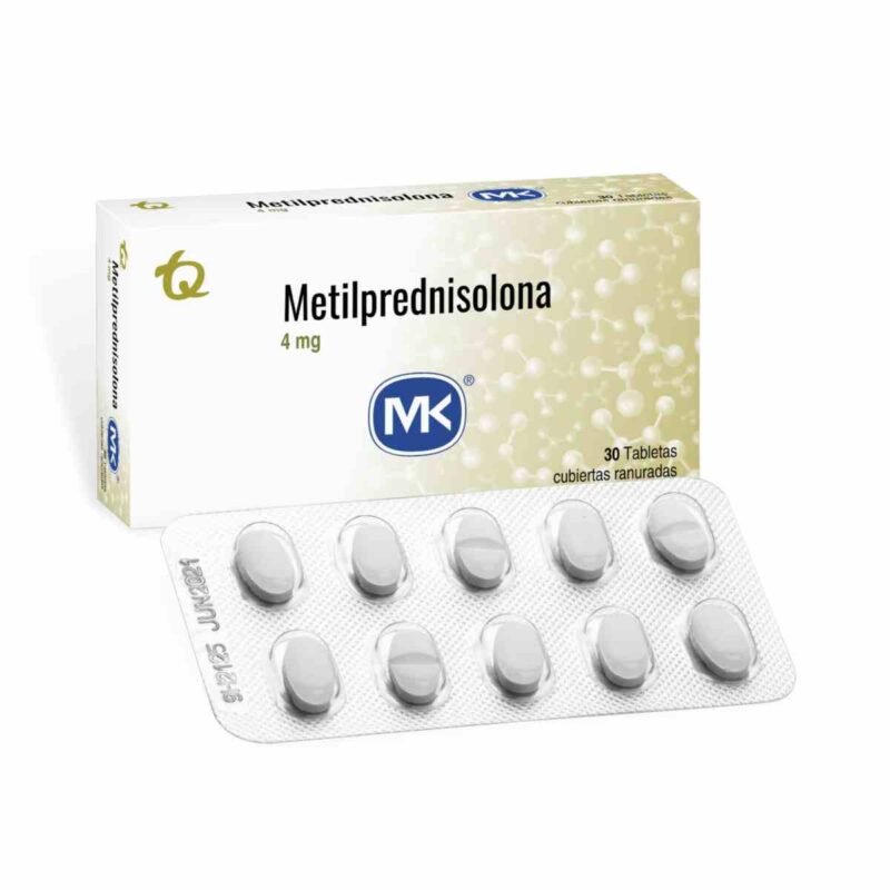 METILPREDNISOLONA 4 MG CAJA X 30 TABLETAS (MK)