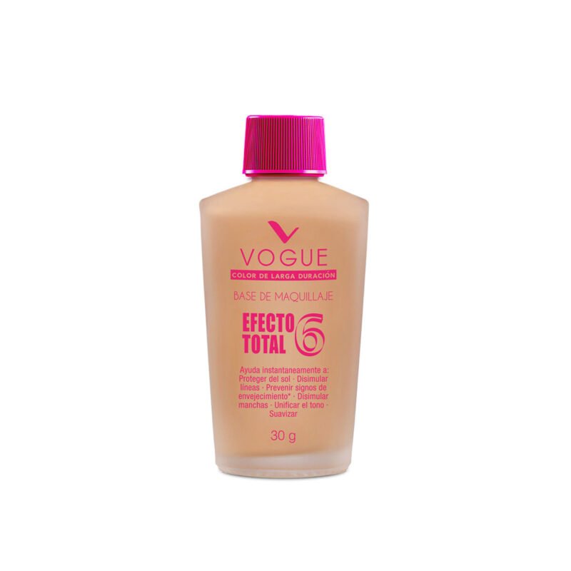 BASE MAQUILLAJE EFECTO TOTAL 6 PIEL  FRASCO X 30 ML (VOGUE)