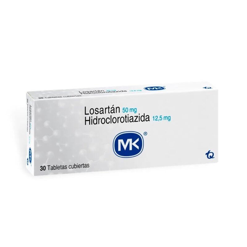 LOSARTAN HIDROCLOROTIAZIDA 50/12.5 MG CAJA X 30 TABLETAS (MK)
