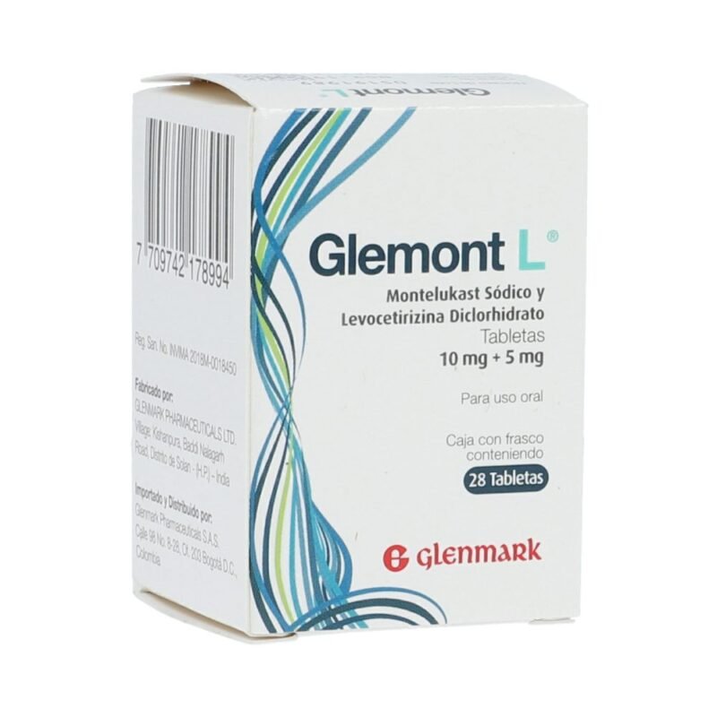 GLEMONT L 10MG+5MG FRASCO X 28 TABLETAS (GLENMARK)