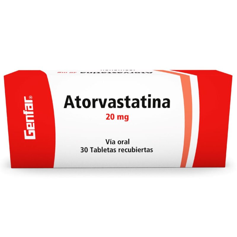 ATORVASTATINA 20 MG CAJA X 30 TABLETAS (GENFAR)