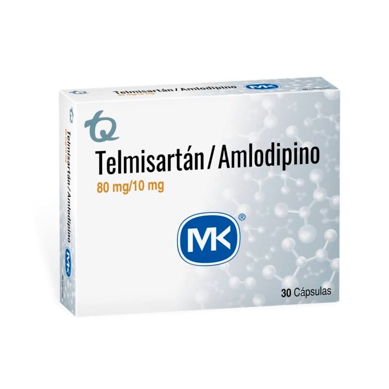 TELMISARTAN AMLODIPINO 80/10 MG CAJA X 30 CAPSULAS (MK)