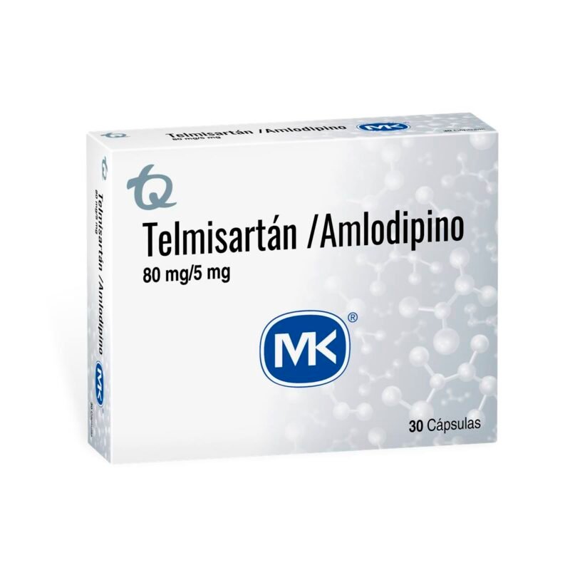 TELMISARTAN AMLODIPINO 80/5 MG CAJA X 30 CAPSULAS (MK)
