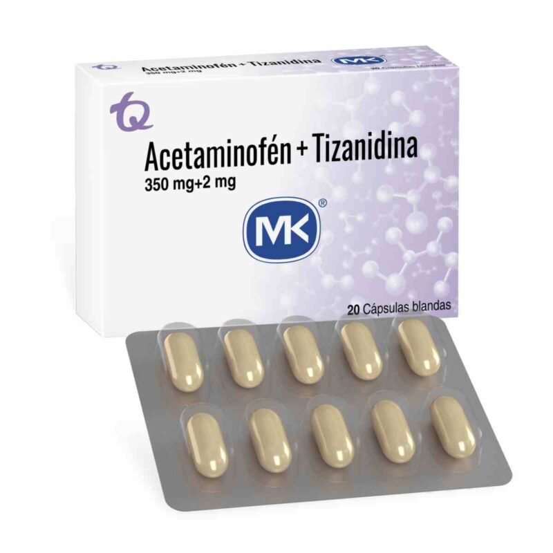 ACETAMINOFEN TIZANIDINA 350/2 MG CAJA X 20 CAPSULAS (MK)