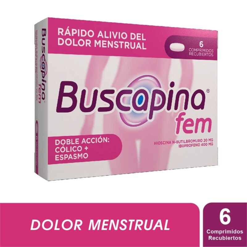 BUSCAPINA FEM 20/ 400 MG CAJA X 6 TABLETAS (OPELLA)