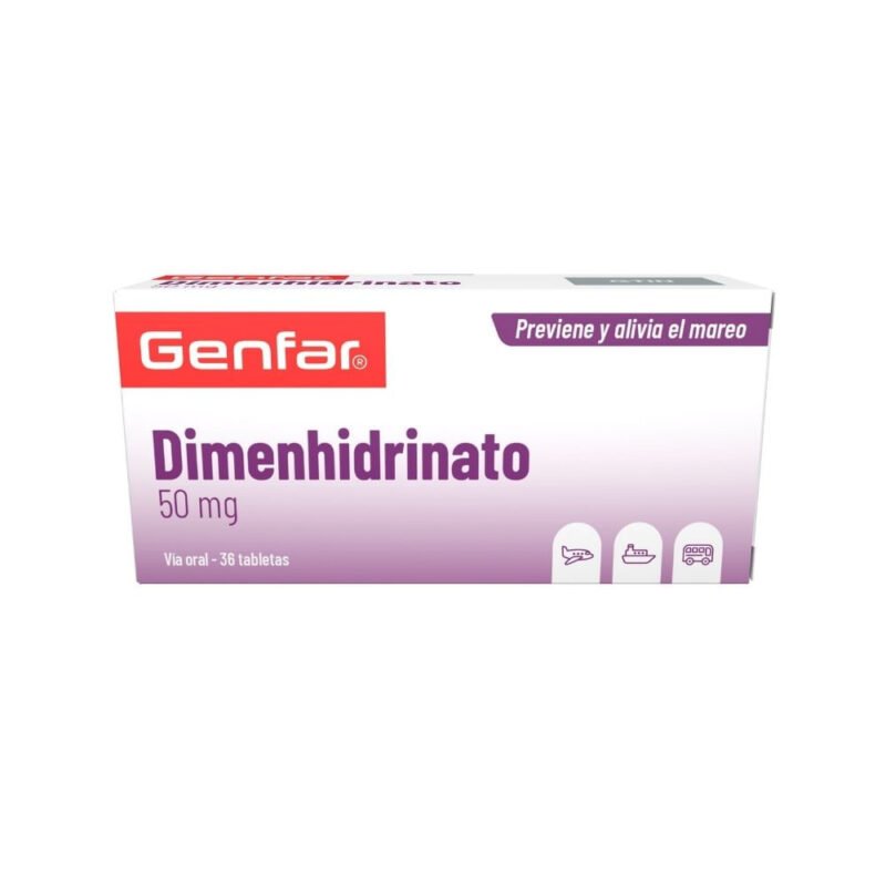 DIMENHIDRINATO 50 MG CAJA X 36 TBS (GENFAR)