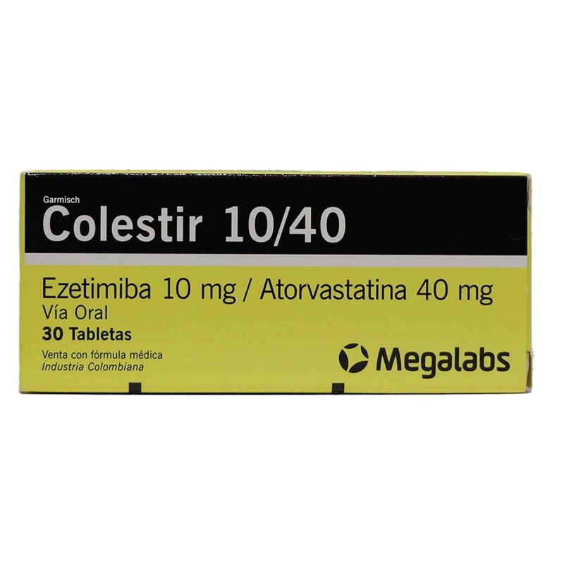 COLESTIR 10/40 MG EZETIMIBA ATORVASTATINA CAJA X 30 TABLETAS