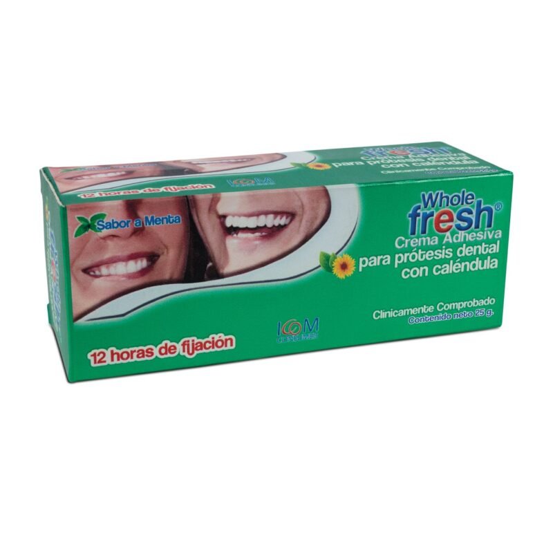 CREMA WHOLE FRESH ADHESIVA  MENTA TUBO X 25 GR (ICOM PHARMA)