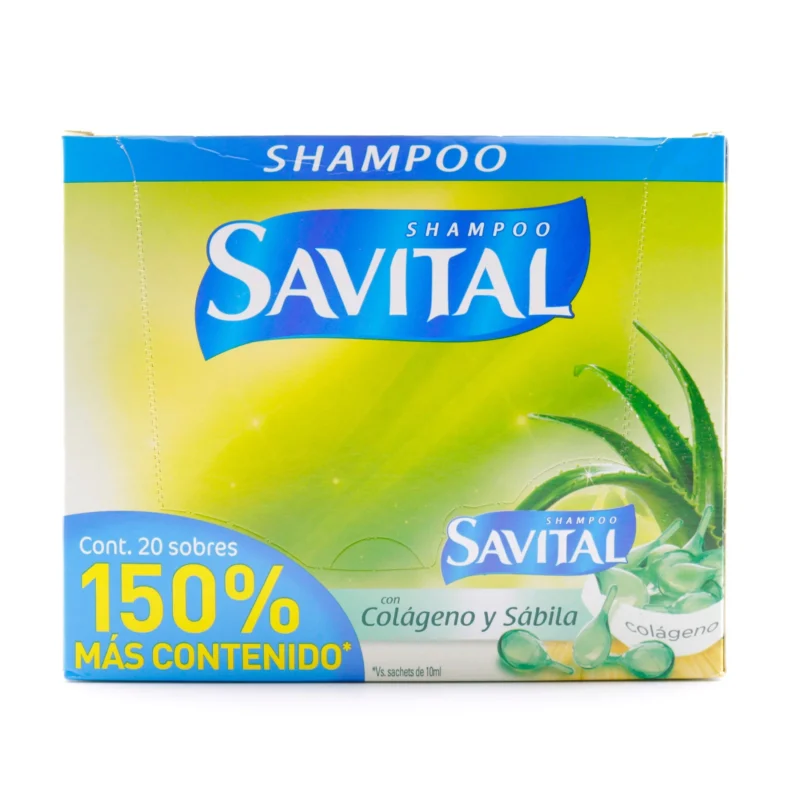 SAVITAL COLAGENO Y SABILA SHAMPOO CAJA X 20 SOBRES (UNILEVER)