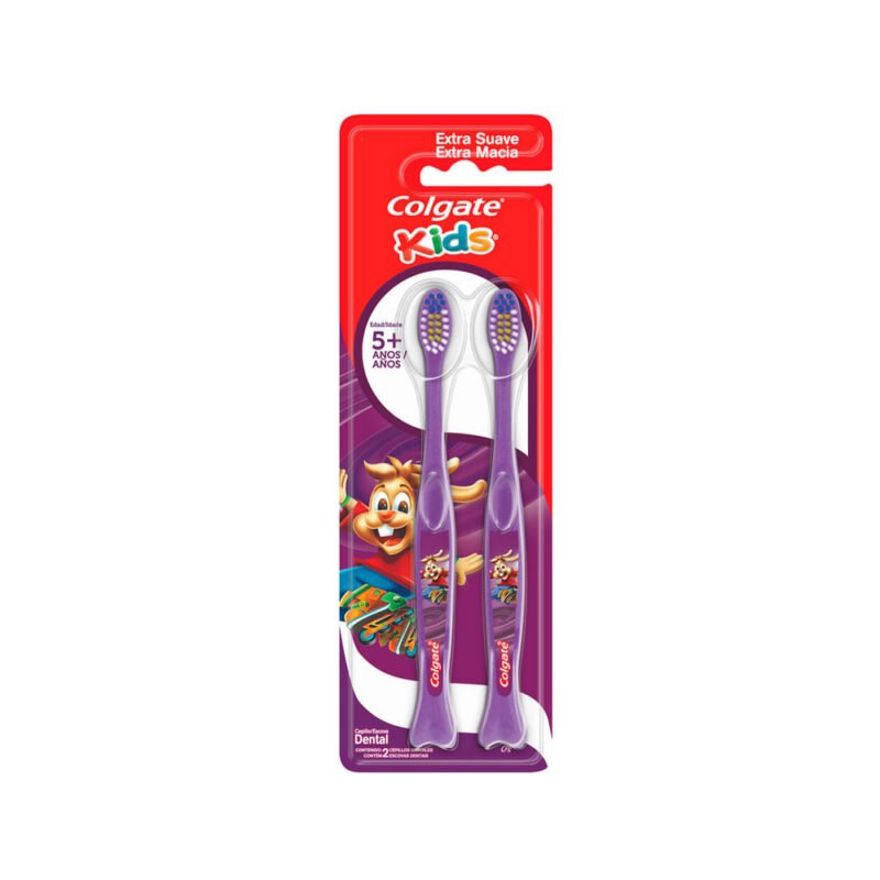 COLGATE KIDS EXTRA SUAVE 5 + X 2 CEPILLOS DENTAL