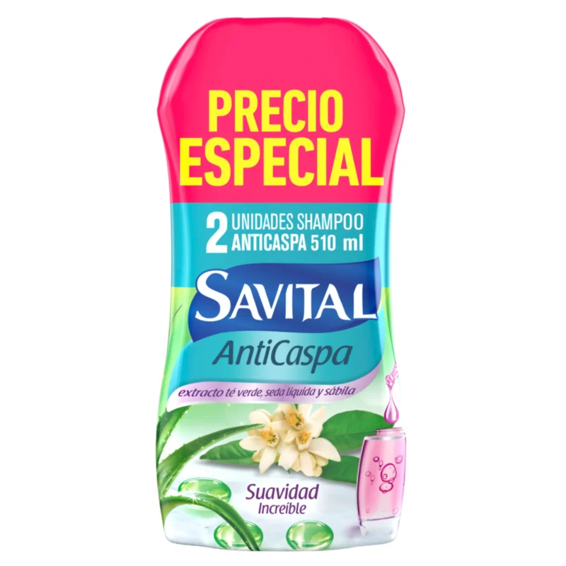 SAVITAL ANTI CASPA SHAMPOO 2 FRASCOS X 550 ML (UNILEVER)