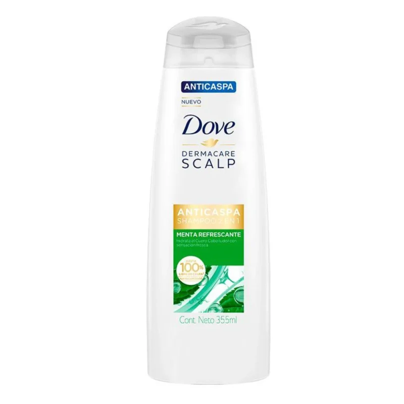 DOVE ANTICASPA 2 EN 1 MENTA FRASCO X 355 ML (UNILEVER)