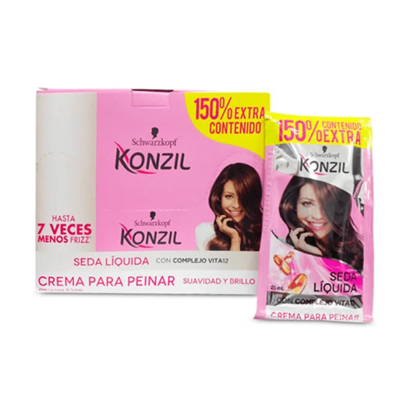 KONZIL SEDA LIQUIDA CREMA PEINAR CAJA X 18 SOBRES 20 ML (HENKEL)