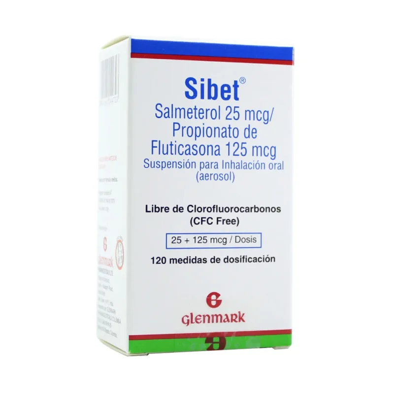 SIBET 25/125MCG INHALADOR FRASCO X 120DOSIS +INHALOCAMARA (GLENMARK)