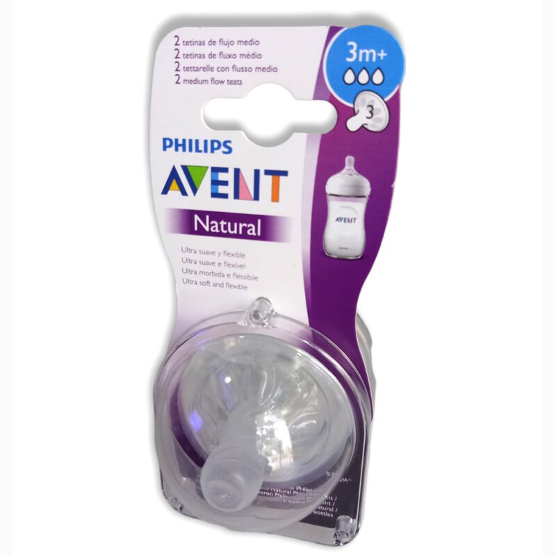 CHUPO BIBERON PHILIPS AVENT FLUJO MEDIO NATURAL 3+ X 2 UNIDAD (ZARAICA)