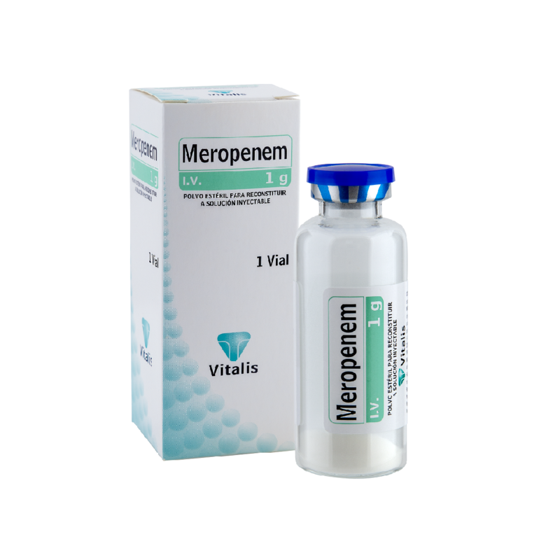 MEROPENEM 1 GR SOLUCION INYECTABLE FRASCO X 1 AMPOLLA (VITALIS)