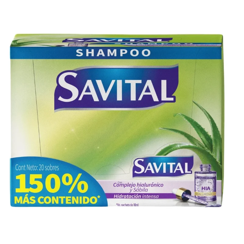 SAVITAL COMPLEJO HIALURONICO SABILA SHAMPOO CAJA X 20 SORES 25ML (UNILEVER)