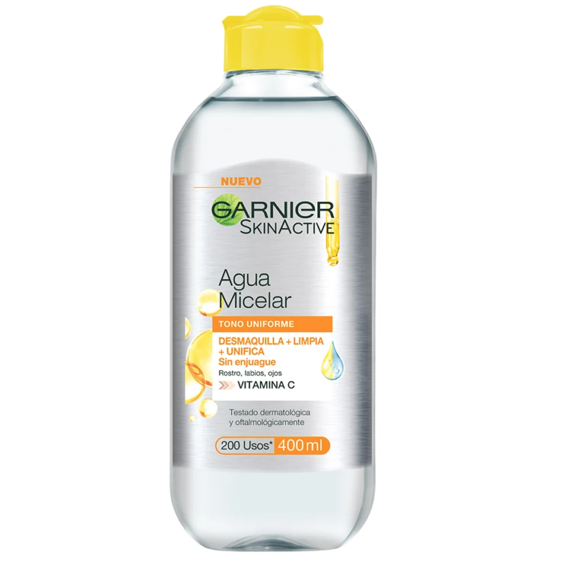 AGUA MICELAR CON VITAMINA C GARNIER FRASCO X 400 ML (LOREAL)