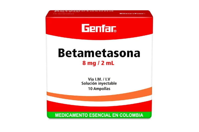 BETAMETASONA 8 MG CAJA X 10 AMPOLLAS (GENFAR)