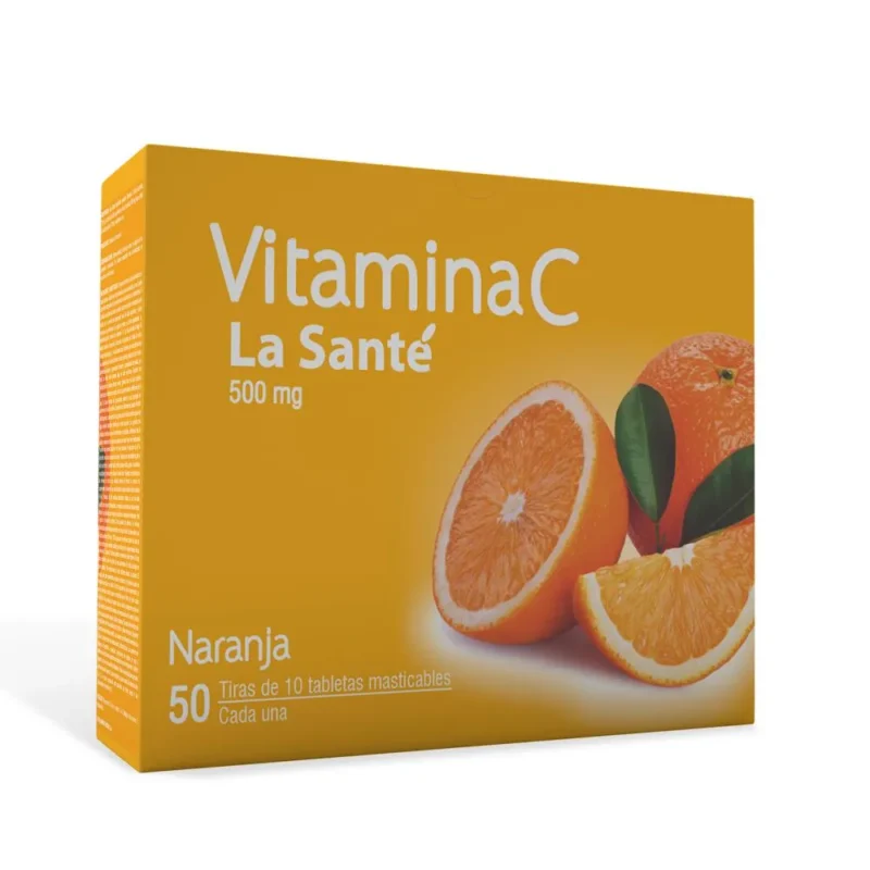 VITAMINA C MASTICABLE NARANJA CAJA X 500 TABLETAS (LASANTE)