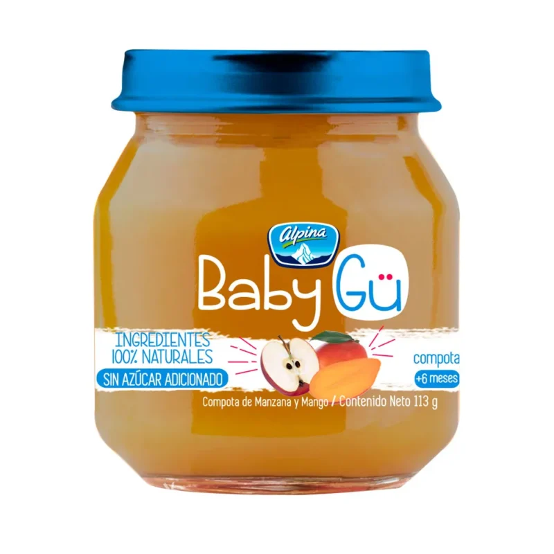 COMPOTA BABY GU MANZANA MANGO FRASCO X 113 GR (ALPINA)