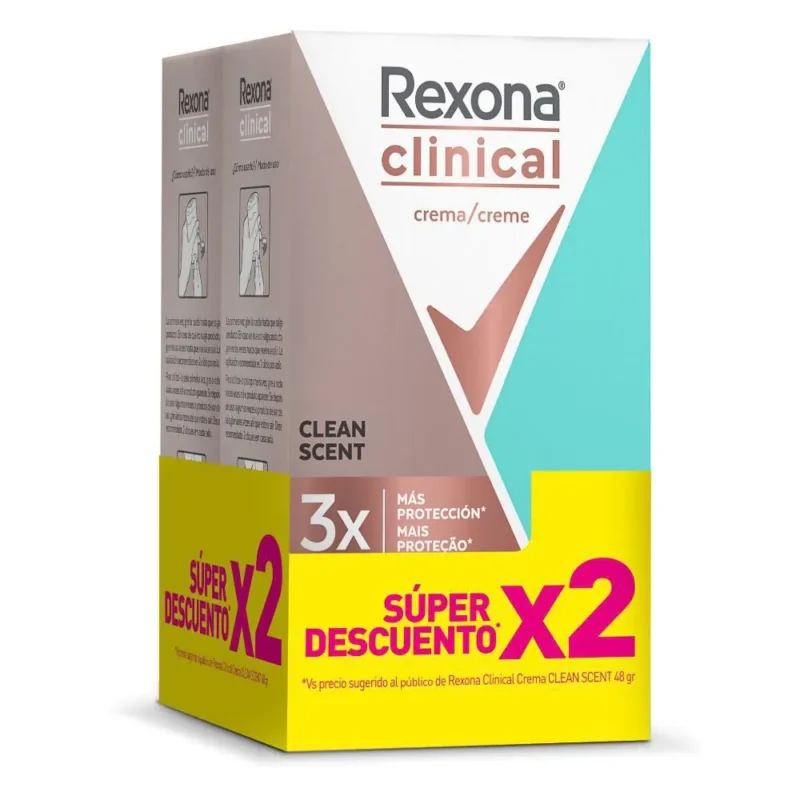 REXONA CLINICAL CLEAN SCENT 2 FRASCOS X 48 GR (UNILEVER)