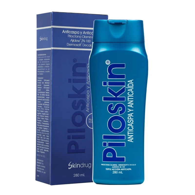 PILOSKIN CHAMPU ANTICAIDA  Y ANTICASPA FRASCO X 280 MK (SKINDRUG)