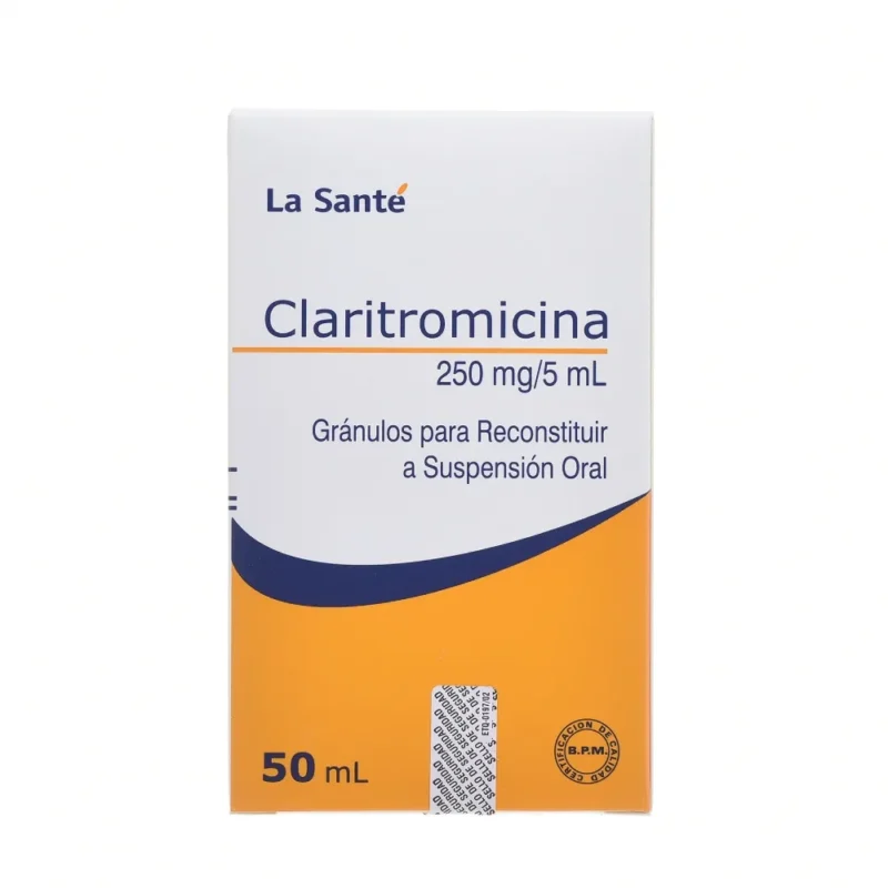 CLARITROMICINA 250 MG SUSPENSION FRASCO X 50 ML (LASANTE)
