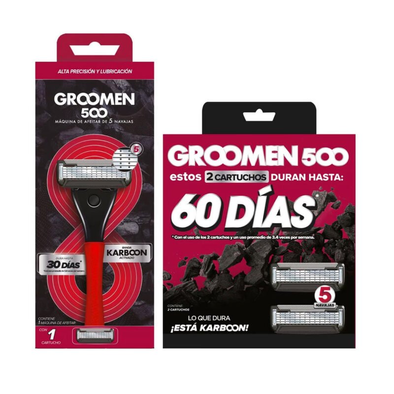 GROOMEN 500 MAQUINA DE AFEITAR +2 CARTUCHOS (BABARIA)