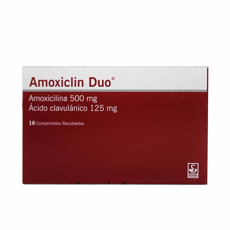 AMOXICLIN DUO 500/125 MG AMOXICILINA CLAVULANICO CAJA X 16 TABLETAS (SIEGFRIED)